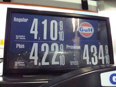 gas prices rising. gas prices a year ago