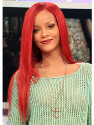 Rihanna Hair Red Long. Rihanna Hair Red