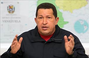 Hugo Chávez durante la celebración de un Consejo de Ministros en el Palacio de Miraflores/EFE