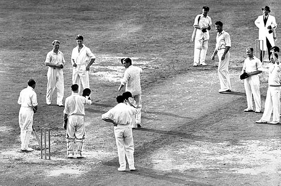 Don Bradman during his final Test series in England in 1948. 