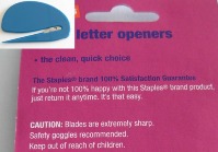 Staple's letter opener