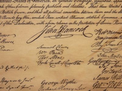 The story behind John Hancock's signature on the Declaration of Independence. (Thinkstock)