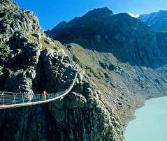 Trift Suspension Bridge in the Swiss Alps