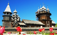 The Church of the Transfiguration of Our Savior on Kizhi Island, Russia.