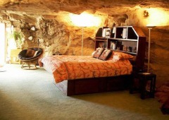 An underground room at Kokopelli's Cave in New Mexico
