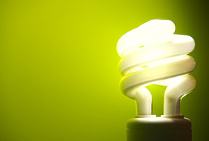 CFL against a green background (iStockPhoto)