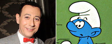 (L-R)  Pee Wee Herman (Todd Williamson); Smurf (Everett Collection)
