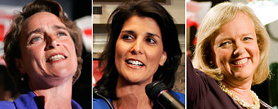 (L-R) Blanche Lincoln (AP), Nikki Haley (AP), Meg Whitman (Michal Czerwonka/Getty Images)