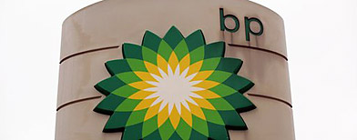 A BP logo is seen at a petrol station in Birmingham, England, Thursday, June 10, 2010. (AP Photo/Simon Dawson)