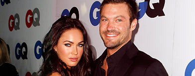 Actors  Megan Fox  and Brian Austin Green arrives at the GQ Men of the Year  party held at the Chateau Marmont Hotel on November 18, 2008 in Los  Angeles, California. (Photo by Michael Buckner/Getty Images for GQ)