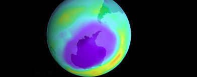 Earth's protective ozone layer and hole. (Photo by Newsmakers)