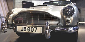 The 1964 Aston Martin DB5 car used in James Bond films Goldfinger and Thunderball (AP Photo/Kirsty Wigglesworth)