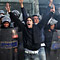 Egyptian protesters shout in front of anti-riot policemen in Cairo. (AP/Ahmed Ali)