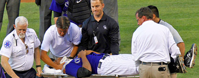Baseball player's alarming injury