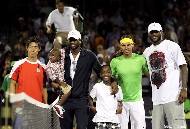 Nadal poses with LeBron