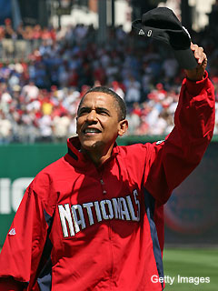 Why did Obama miss MLB's opening day?