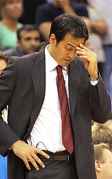 Heat coach Erik Spoelstra has weathered criticism for the team's struggles.