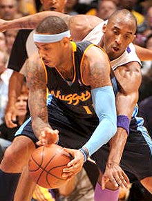 Carmelo Anthony and the Nuggets face Kobe Bryant and the Lakers on Friday.