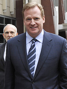 NFL commissioner Roger Goodell leaves the federal courthouse in Minneapolis last week.