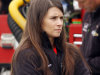 Danica Patrick waits for the morning warmup for the IndyCar Grand Prix of Sonoma auto race Sunday, Aug. 28, 2011, at Infineon Raceway in Sonoma, Calif. (AP Photo/George Nikitin)