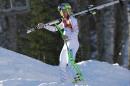 United States' Ted Ligety leaves after a men's supercombined downhill training run at the Sochi 2014 Winter Olympics, Wednesday, Feb. 12, 2014, in Krasnaya Polyana, Russia. (AP Photo/Gero Breloer)