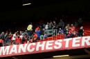 Fans evacuate Old Trafford stadium in Manchester, on May 15, 2016