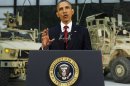 U.S. President Obama delivers an address on U.S. policy and the war in Afghanistan during his visit to Bagram Air Base in Kabul