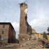 The old tower is seen collapsed after an earthquake in Finale Emilia