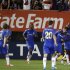 Chelsea celebrates a goal scored by Lucas Piazon against Paris St Germain's in the second half of their team's friendly soccer match at Yankee Stadium, the home of the New York Yankees baseball team, in New York