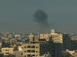 Raw: Smoke, Explosions Fill Gaza Skyline