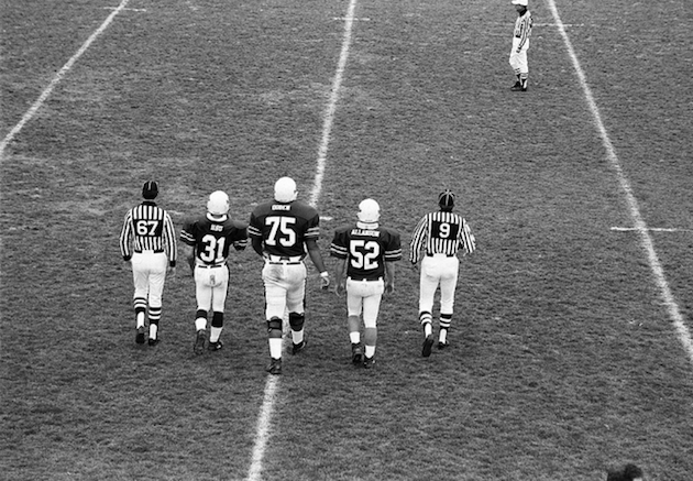 Guess which player is Jonathan Ogden? If you can't tell, you might need stronger glasses — Flickr/StAlbansSchool
