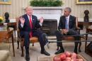Trump praises relationship with Obama, who stays silent