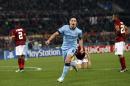 Manchester City's Samir Nasri celebrates after scoring during a Group E Champions League soccer match between Roma and Manchester City at the Olympic stadium in Rome, Italy, Wednesday Dec.10, 2014. (AP Photo/Riccardo De Luca)