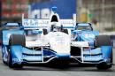 Juan Pablo Montoya, of Colombia, makes a corner during practice for the IndyCar auto race, Friday, June 12, 2015, in Toronto. (Nathan Denette/The Canadian Press via AP)