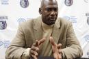 Charlotte Bobcats owner Michael Jordan talks about the progress his NBA basketball team is making during an interview with The Associated Press Friday, Nov. 1, 2013, in Charlotte, N.C. (AP Photo/Chuck Burton)