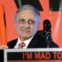 Republican gubernatorial candidate Carl Paladino holds a baseball bat as he concedes the election in Buffalo, N.Y., Tuesday, Nov. 2, 2010. (AP Photo/David Duprey)