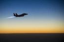 This US Air Forces Central Command photo released by the Defense Video & Imagery Distribution System shows a US Air Force F-15E Strike Eagle flying over Iraq on September 23, 2014, after conducting airstrikes in Syria