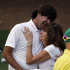 Bubba Watson hugs his mother Mollie after winning the Masters golf tournament following a sudden death playoff on the 10th hole Sunday, April 8, 2012, in Augusta, Ga. (AP Photo/Matt Slocum)