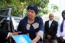 Liberia's President Ellen Johnson Sirleaf arrives for the international mediation on Gambia election conflict in Banjul