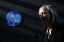 Meg Whitman, chief executive officer and president of Hewlett-Packard, speaks during the grand opening of the company's Executive Briefing Center in Palo Alto