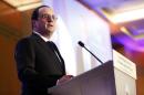 French President Francois Hollande delivers a speech during the annual dinner held by the French Jewish Institutions Representative Council in Paris on February 23, 2015