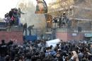 Iranians protest outside the British embassy in Tehran on November 29, 2011