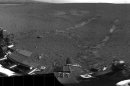 NASA handout image of the Curiosity's first test drive on Mars