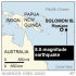 Map locates an 8.0-magnitude earthquake that generated a 0.9 meter (3 feet) tsunami in the Solomon Islands;