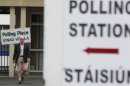A voter leaves the polling station after casting his ballot in the referendum on the European fiscal treaty in Dublin