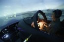 Pilot demonstrates a simulator of the T-50 advanced jet trainer at the First Fighter Wing of South Korean air force in Gwangju