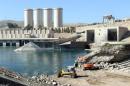 Employees work at strengthening the Mosul Dam