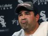 Chicago White Sox manager Ozzie Guillen pauses during a news conference after a baseball game between the White Sox and the Toronto Blue Jays on Monday, Sept. 26, 2011, in Chicago. The White Sox released Guillen from the last year of his contract, allowing him to pursue other interests. (AP Photo/Charles Rex Arbogast)