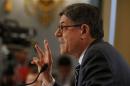 U.S. Treasury Secretary Lew testifies on Obama's Fiscal Year 2016 U.S. Government Budget proposal before a committee hearing in Washington