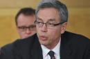 Canadian Finance Minister Joe Oliver, seen on April 10, 2014, in Washington, DC, denied that the country is heading for recession